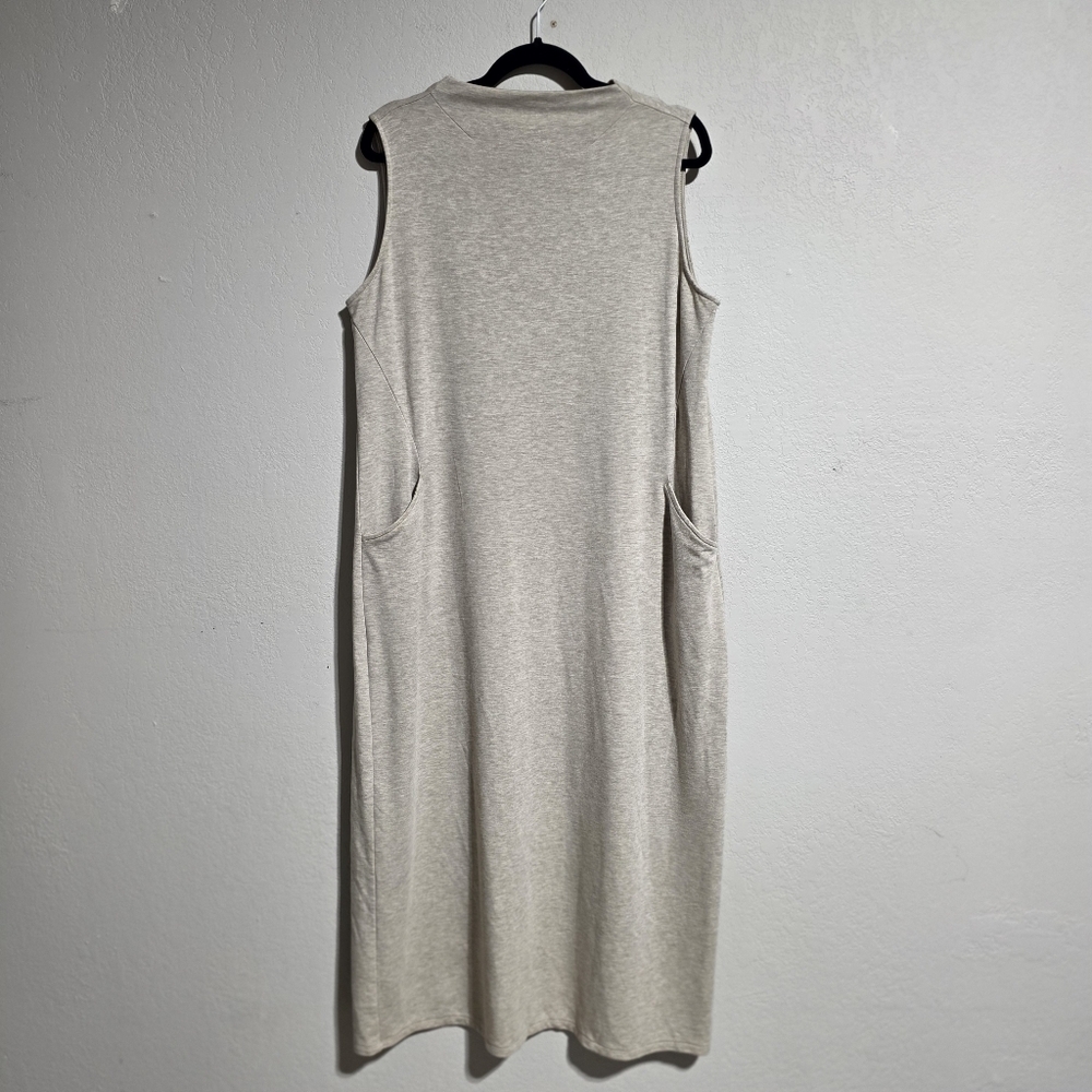 EUC J.JILL PURE JILL LUXE TENCEL MOCK NECK MAXI DRESS TAUPE SZ L - Picture 3 of 10